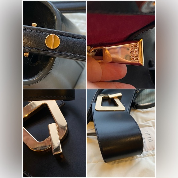 DANSE LENTE BLACK LEATHER BUCKET BAG JOHNNY GOLD HW - Picture 2 of 16